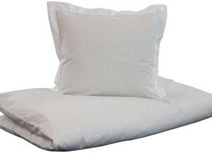 Baby sengetøj 65x80 cm - Grå stribet - 100% økologisk bomuld - Dozy