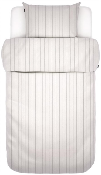 Hvidt sengetøj 140x220 cm - Jora White - Stribet sengetøj - 100% Bomuldssatin - Marc O'Polo