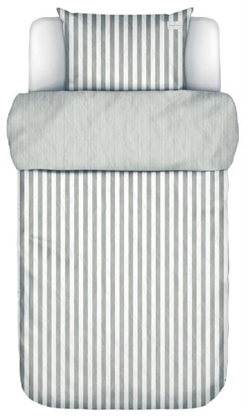 Stribet sengetøj 140x200 cm - Mikkeli Gråt sengetøj - 2 i 1 sengesæt - 100% Enzymvasket bomuld - Marc O'Polo