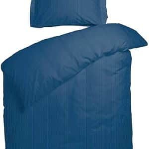 Stribet sengetøj 140x200 cm - Raie Blåt sengetøj - Sengesæt i 100% Bomuldssatin - Night and Day sengetøj