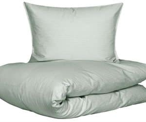 Stribet sengetøj 140x220 cm - Grønt sengetøj - 100% bomuld sengesæt