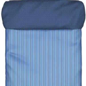 Stribet sengetøj 140x220 cm - Jarna Blue - Blåt sengetøj - 2 i 1 design - 100% Bomuldssatin - Marc O'Polo
