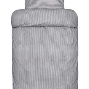 Stribet sengetøj 140x220 cm - Loke - Antracit gråt sengetøj - 100% Ekstra fin bomuld - Høie