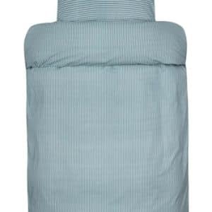 Stribet sengetøj 140x220 cm - Loke - Petrol - Blåt sengetøj - 100% Ekstra fin bomuld - Høie