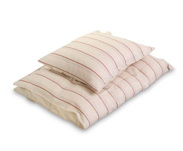 Junior sengetøj GOTS - balance stripes rose mix