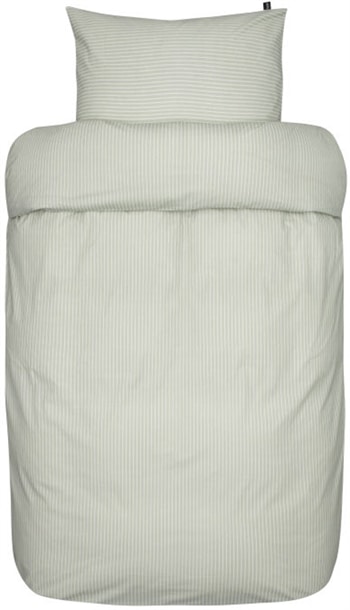 Stribet sengetøj - 140x220 cm - Loke pistachio - Sengesæt i 100% Ekstra fin bomuld - Høie sengetøj