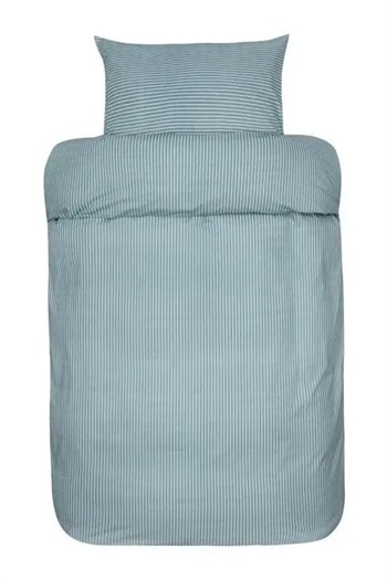 Stribet sengetøj - 140x200 cm - Loke petrol - Sengesæt i 100% Ekstra fin bomuld - Høie sengetøj