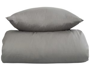 Sengetøj 200x220 cm - Lysegråt, stribet sengetøj - 100% Egyptisk bomuld - Dobbelt dynebetræk