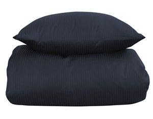 Sengetøj 200x220 cm - Mørkeblåt, stribet sengetøj - 100% Egyptisk bomuld - Dobbelt dynebetræk