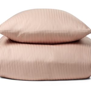 Sengetøj 200x220 cm - Peach, stribet sengetøj - 100% Egyptisk bomuld - Dobbelt dynebetræk