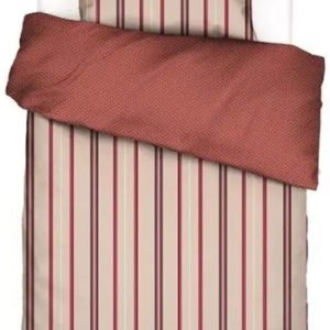 Stribet sengetøj - 140x200 cm - Meryl Rose - Vendbar sengesæt - 100% Bomuldssatin - Essenza sengetøj