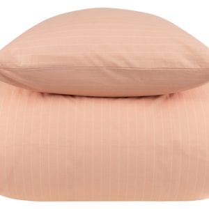 Dobbelt sengetøj 100% bomuld - 200x220 cm - Rosa stribet sengesæt - Nordstrand Home - Dynebetræk i 100% bomuld