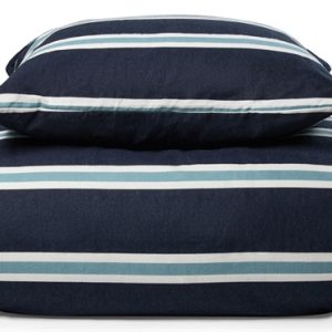 Sengetøj 200x220 cm - Stripe blå flonel sengetøj - Stribet sengesæt - 100% bomuldsflonel - Nordstrand Home