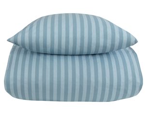 Stribet sengetøj - 150x210 cm - Stripes blue - Lyseblå - Sengelinned i 100% Bomuld - Borg Living sengesæt